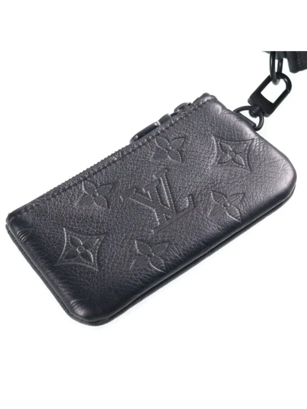 Louis Vuitton Monogram Shadow Trio Messenger Shoulder Bag Leather Black